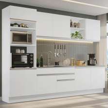 Armário de Cozinha Completa 310cm Branco Glamy Madesa 02