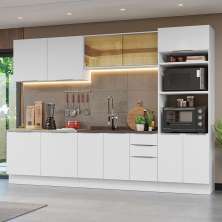 Armário de Cozinha Completa 310cm Branco Stella Madesa 03