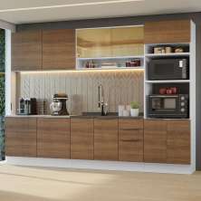 Armário de Cozinha Completa 310cm Branco/Rustic Stella Madesa 02