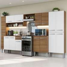 Armário de Cozinha Completa 325cm Rustic/Branco Emilly Madesa 02