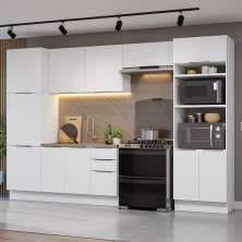 Armário de Cozinha Completa 330cm Branco Stella Madesa 02