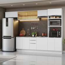Armário de Cozinha Completa 330cm Branco Stella Madesa 04