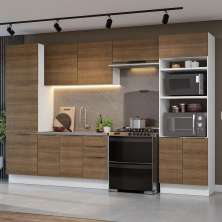Armário de Cozinha Completa 330cm Branco/Rustic Stella Madesa 02