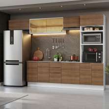 Armário de Cozinha Completa 330cm Branco/Rustic Stella Madesa 04