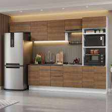 Armário de Cozinha Completa 330cm Branco/Rustic Stella Madesa 05