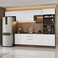 Armário de Cozinha Completa 330cm Rustic/Branco Stella Madesa 05