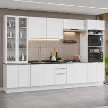 Armário de Cozinha Completa 340cm Branco Stella Madesa 01