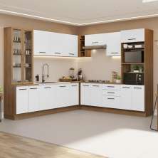 Armário de Cozinha Completa 549cm Rustic/Branco Agata Madesa 01