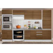 Armário de Cozinha Completa Madesa 100% MDF Acordes XA330002 Balcão (Sem Tampo e Pia) Branco/Rustic