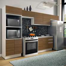 Armário de Cozinha Completa Madesa 100% MDF Acordes XA350001 Balcão (Sem Tampo e Pia) Branco/Rustic