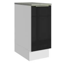 Balcão 35 cm 1 Porta Branco/Preto Lux Madesa