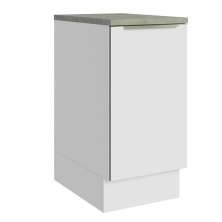 Balcão 40 cm 1 Porta Branco/Branco Veludo Lux Madesa
