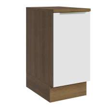 Balcão 40 cm 1 Porta Rustic/Branco Veludo Lux Madesa