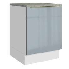 Balcão 60 cm 1 Porta Branco/Cinza Lux Madesa