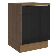 Balcão 60 cm 1 Porta Rustic/Preto Lux Madesa