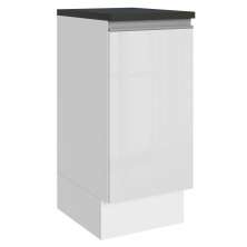 Balcão Armário de Cozinha 100% MDF 35 cm 1 Porta Frente Branco Brilho Acordes Madesa