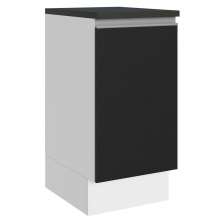 Balcão Armário de Cozinha 100% MDF 40 cm 1 Porta Branco/Preto Acordes Madesa