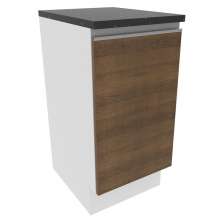 Balcão Armário de Cozinha 100% MDF 40 cm 1 Porta Branco/Rustic Acordes Madesa