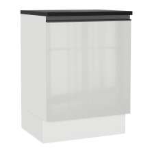 Balcão Armário de Cozinha 100% MDF 60 cm 1 Porta Frente Branco Brilho Acordes Madesa