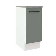 Balcão Armário de Cozinha 35 cm 1 Porta Branco/Cinza Agata Madesa
