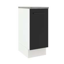 Balcão Armário de Cozinha 35 cm 1 Porta Branco/Preto Agata Madesa