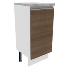 Balcão Armário de Cozinha 35 cm 1 Porta Branco/Rustic Glamy Madesa