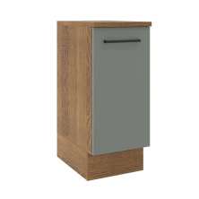 Balcão Armário de Cozinha 35 cm 1 Porta Rustic/Cinza Agata Madesa