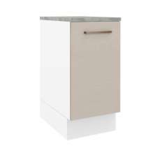 Balcão Armário de Cozinha 40 cm 1 Porta Branco/Crema Agata Madesa