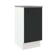 Balcão Armário de Cozinha 40 cm 1 Porta Branco/Preto Agata Madesa