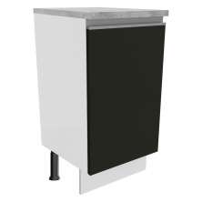 Balcão Armário de Cozinha 40 cm 1 Porta Branco/Preto Glamy Madesa