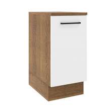 Balcão Armário de Cozinha 40 cm 1 Porta Rustic/Branco Agata Madesa