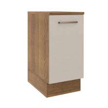 Balcão Armário de Cozinha 40 cm 1 Porta Rustic/Crema Agata Madesa