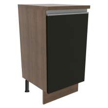 Balcão Armário de Cozinha 40 cm 1 Porta Rustic/Preto Glamy Madesa