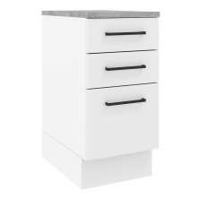 Balcão Armário de Cozinha 40 cm 3 Gavetas Branco Agata Madesa