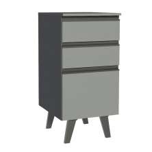 Balcão Armário de Cozinha 40 cm 3 Gavetas Com Pés Cinza Nice Madesa