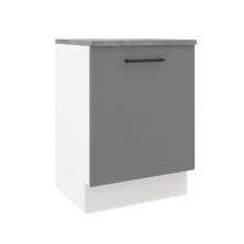 Balcão Armário de Cozinha 60 cm 1 Porta Branco/Cinza Agata Madesa