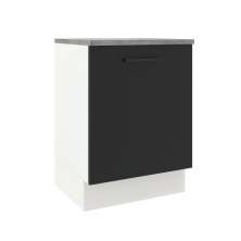 Balcão Armário de Cozinha 60 cm 1 Porta Branco/Preto Agata Madesa