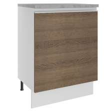 Balcão Armário de Cozinha 60 cm 1 Porta Branco/Rustic Glamy Madesa