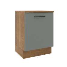 Balcão Armário de Cozinha 60 cm 1 Porta Rustic/Cinza Agata Madesa