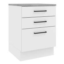 Balcão Armário de Cozinha 60 cm 3 Gavetas Branco Agata Madesa