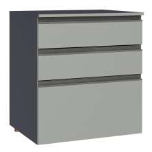 Balcão Armário de Cozinha 60 cm 3 Gavetas Suspenso Cinza Nice Madesa