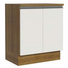 Balcão Armário de Cozinha 70 cm 2 Portas Rustic/Branco Glamy Madesa