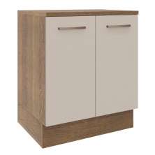 Balcão Armário de Cozinha 70 cm 2 Portas Rustic/Crema Agata Madesa