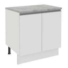Balcão Armário de Cozinha 80 cm 2 Portas Branco Glamy Madesa