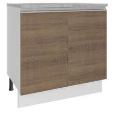 Balcão Armário de Cozinha 80 cm 2 Portas Branco/Rustic Glamy Madesa