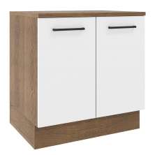 Balcão Armário de Cozinha 80 cm 2 Portas Rustic/Branco Agata Madesa