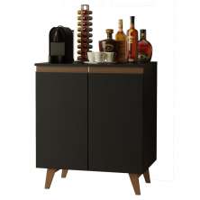 Balcão Armário de Cozinha Cantinho do Café 70 cm 2 Portas Preto Reims Madesa