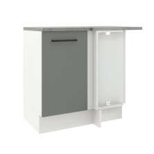 Balcão Armário de Cozinha de Canto 1 Porta Branco/Cinza Agata Madesa
