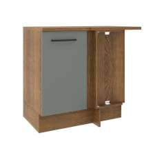 Balcão Armário de Cozinha de Canto 1 Porta Rustic/Cinza Agata Madesa