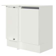 Balcão Armário de Cozinha de Canto 100% MDF com Tampo Branco Smart Madesa
